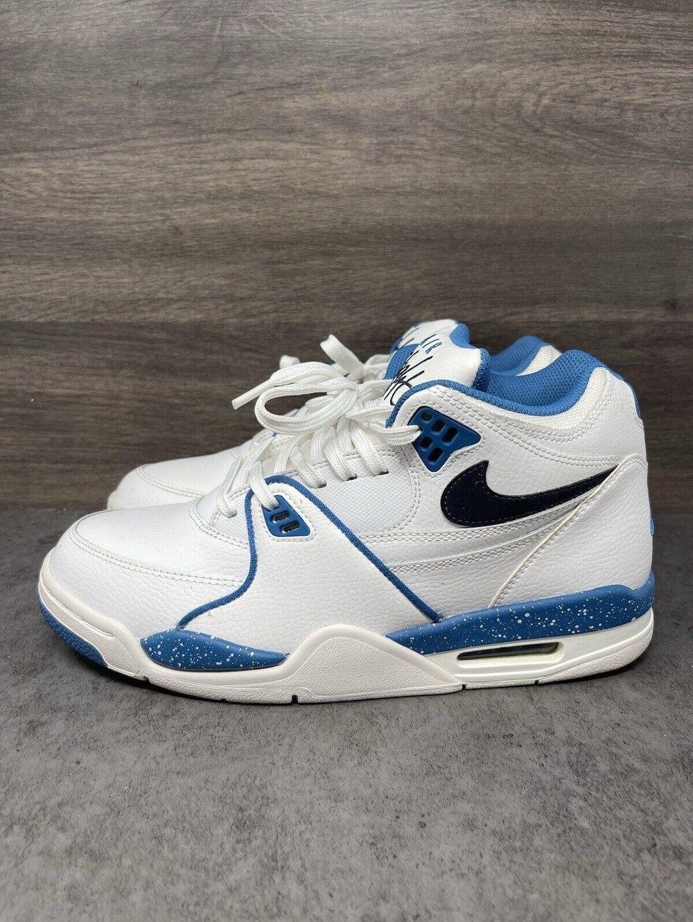 Nike Air Flight 89 White Blue Black Size 9 Mens Retro Basketball Shoes 2022